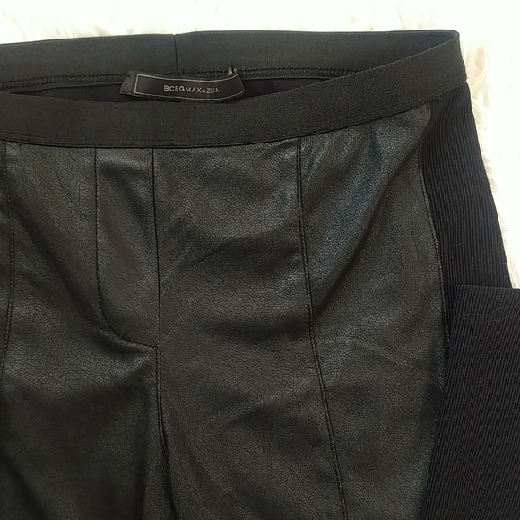 BCBGMaxazria vegan leather and ribbed leggings - Picture 3 of 8